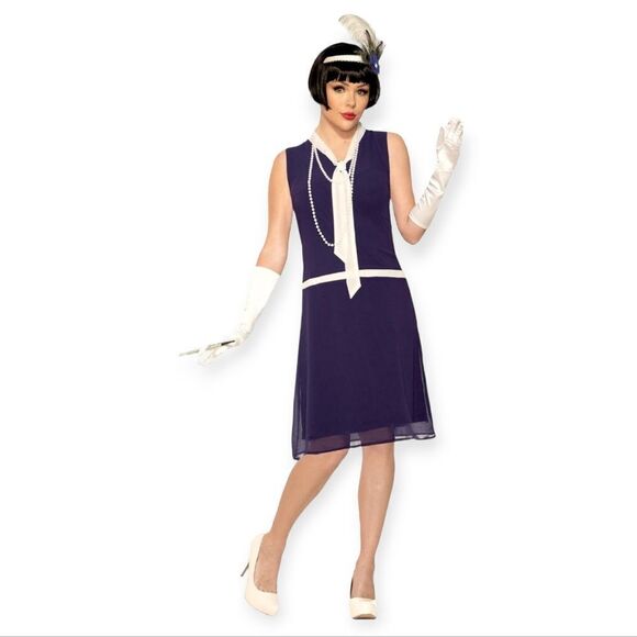 NWT Womens Roaring 20s Style Dreaming Daisy Drop Waist Dress - Picture 2 of 5